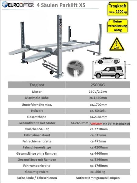 Parklift Typ XS 2500 extra schmal